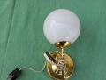 Стара стенна лампа месинг и стъкло, снимка 4