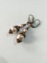 Красиви бронзови Викториански Перлени обеци с розови кристални перли, снимка 2