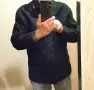 Кожено яке (набук) с вълнена подплата, черно, размер L, снимка 1