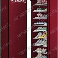 Текстилен Шкаф за Обувки с 9 Реда Водоустойчив  160X60X30СМ , снимка 3 - Шкафове - 41837398