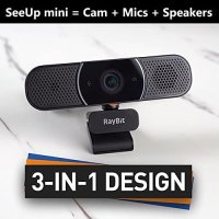 Нова 3в1 Уебкамера - 2K HD USB C уебкамера с микрофон/Високоговорител, снимка 7 - Друга електроника - 41525000