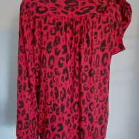 Дизайнерска риза в животински принт в червено Amisu / голям размер , снимка 8 - Ризи - 44583846