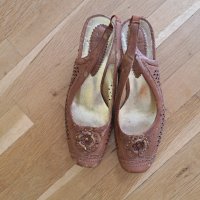 Дамски летни обувки с открита пета кафяви №36, снимка 4 - Сандали - 36598544