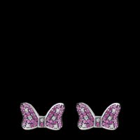 Сребърни обеци Пандора,Дисни Мини панделки dark pink/нови, снимка 1 - Колиета, медальони, синджири - 42435138