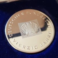 Германска сребърна 1000 ‰ монета медал Основен закон на Федерална република Германия, снимка 7 - Нумизматика и бонистика - 41442930