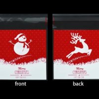 50 двулицеви елен снежко червени Коледни опаковъчни пликчета торбички за дребни сладки или подаръци, снимка 1 - Други - 44198151