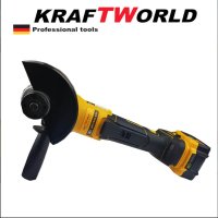Немски Акумулаторен Безчетков Ъглошлайф KraftWorld 24V + 2 Батерии, снимка 5 - Други инструменти - 41323462