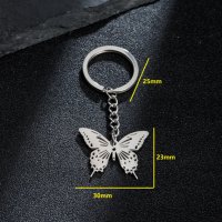 536 Ключодържател Пеперуда в сребристо медицинска стомана безплатна доставка подарък бижута , снимка 5 - Други - 42456494