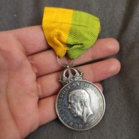 Сребърен медал Gustav Vl, снимка 3 - Антикварни и старинни предмети - 42552625