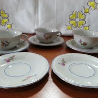 Стар български порцелан чинийки и чашки барок , снимка 2 - Антикварни и старинни предмети - 41085552