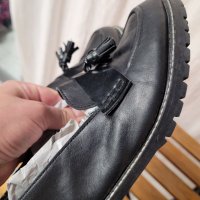 Лоуфъри черни OFFICE  естествена кожа- 39/40, снимка 3 - Дамски ежедневни обувки - 40873678