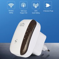 Усилвател за безжичен интернет, WiFi Repeater, 300Mbps, Бял, снимка 2 - Ресийвъри, усилватели, смесителни пултове - 42377854