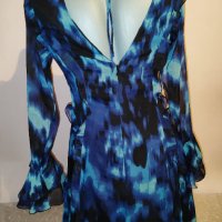 Елегантна рокля в синьо на Asos р-р М , снимка 2 - Рокли - 42614526