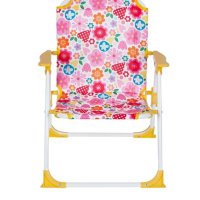 Детски стол металик жълт флорален 37x35x46см, снимка 2 - Къмпинг мебели - 41434679