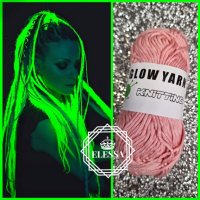 Удивително Светещо Влакно / Прежда за Коса - GLOW Yarn Hair Braids! КОД : glow6 💗 👑 💋, снимка 1 - Аксесоари за коса - 41715423