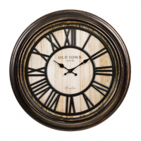 Декоративен Стенен часовник, Винтидж дизайн, Черен - Бронз, снимка 1 - Стенни часовници - 36219396