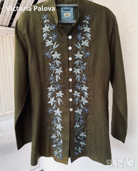 Дизайнерски блейзър/сако лен и коприна, снимка 1