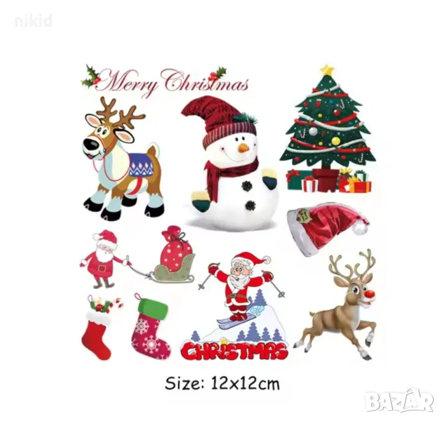 Елен Снежен Човек Елха Коледни лист щампа термо апликация картинка за дреха блуза, снимка 1