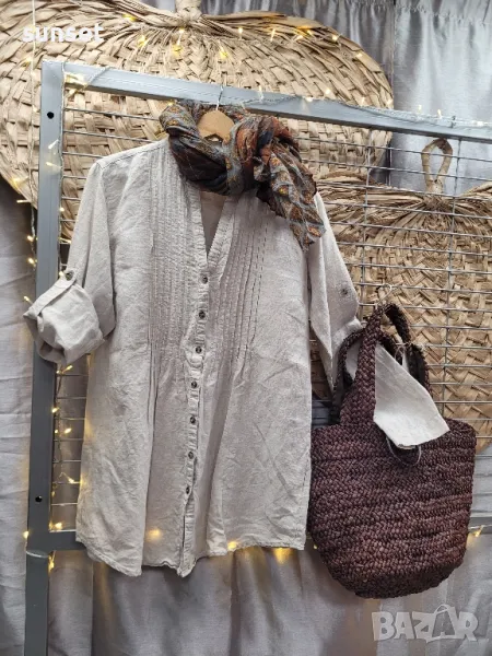 ЛЕНЕНА бежева риза- М размер , снимка 1