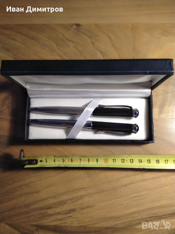 Страхотен масивен химикал в комплект с тънкописец в прекрасна кутия, снимка 1