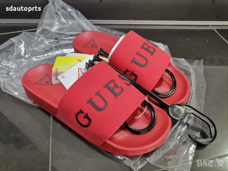 Нови 41/42 Мъжки чехли сандали Guess Червени, снимка 1