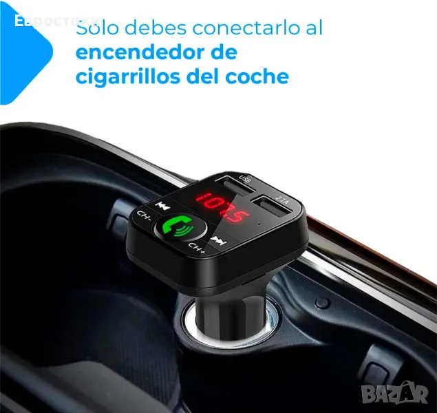 NK Bluetooth V5.0 FM трансмитер за кола и камион 12/24V-свободни ръце, снимка 1