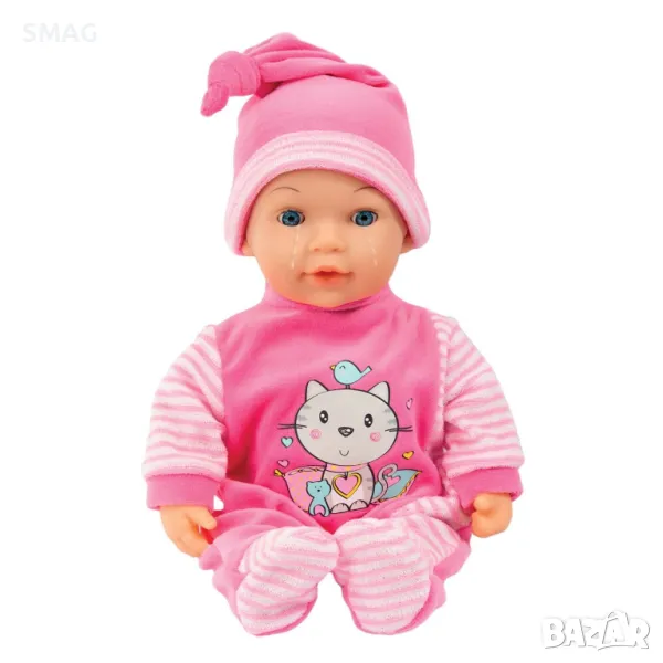 Смеещо се и плачещо бебе кукла с истински сълзи 38 см S_1245225, снимка 1