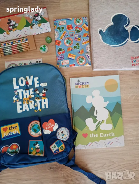 Детска раница/ ученически комплект Мики Маус и приятели/Mickey Mouse Love the Earth, снимка 1