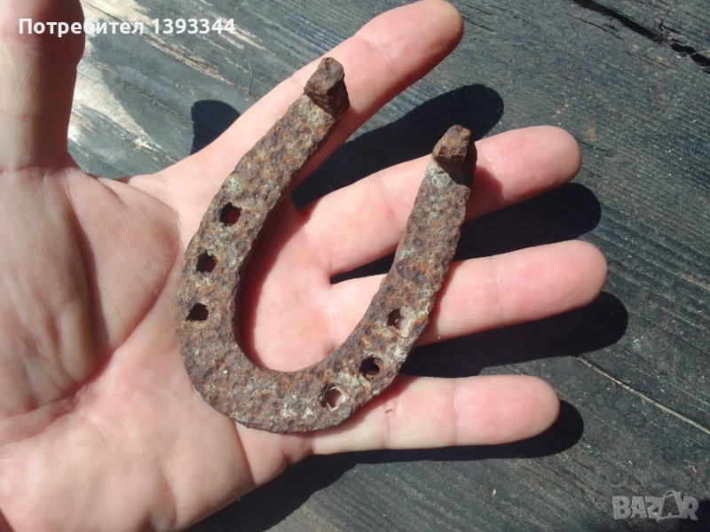 Подкова, Малка подкова за декорация, Подкова за щастие, Стара подкова за късмет, снимка 1