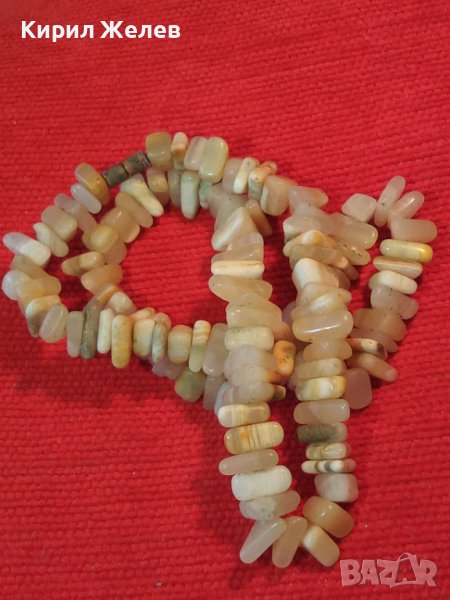 СТАР ГЕРДАН от КАМЪЧЕТА ИВИЧЕСТ АХАТ с БРОНЗОВА ЗАКОПЧАЛКА РЪЧНО НАНИЗАНА ОГЪРЛИЦА 17016, снимка 1