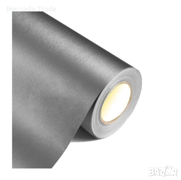 Фолио Mercado Trade, Тъмно Сиво, Драскан Алуминий, 1.52м, снимка 1