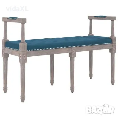 vidaXL Пейка, синя, 110x40x70 см, кадифе(SKU:344424), снимка 1