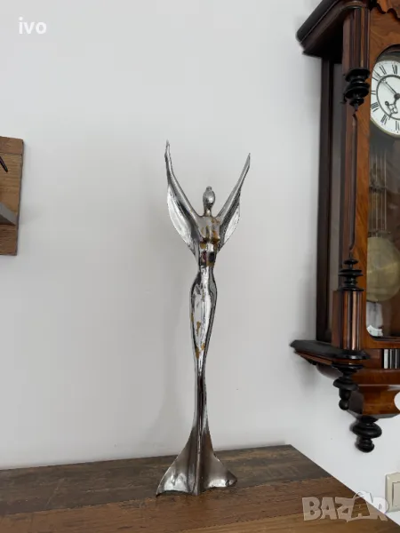 Статуетка, бронз, хромирана., снимка 1