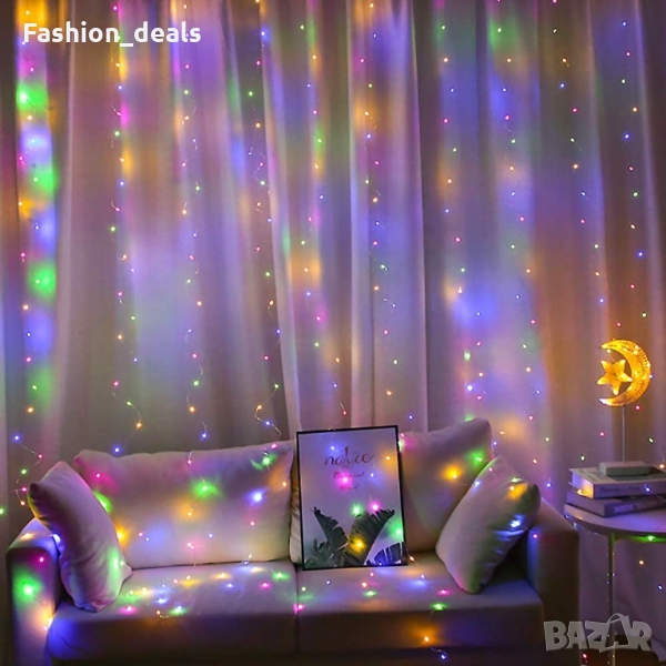 Нови 300 LED феерични светлини Завеса Декорация Медна тел 3 метра Лампички, снимка 1