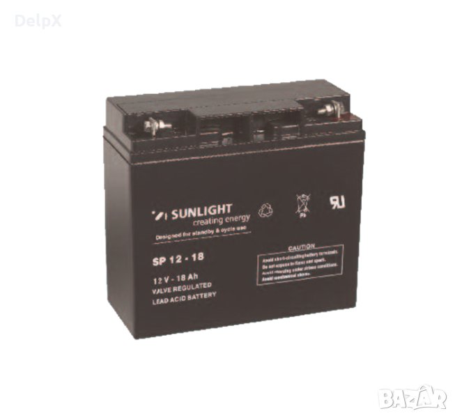 Акумулаторна оловна батерия SUNLIGHT 12V 18AH 181х77х167mm, снимка 1