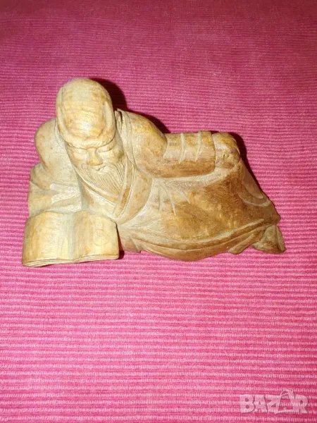 Стара,китайска, статуетка, дърворезба. , снимка 1