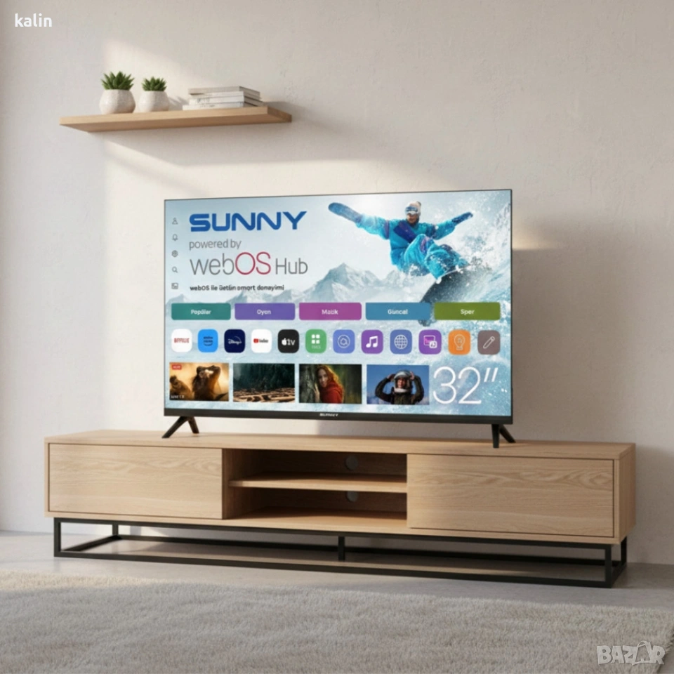 Телевизор Sunny SN32HMLN-W02S – 32" LED Smart TV с WebOS, Wi-Fi и DVB-T2/C/S2, снимка 1