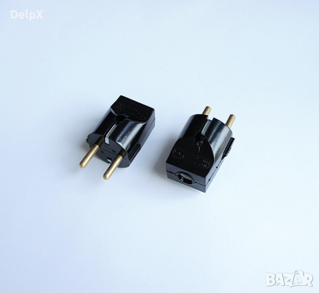 Български щепсел за контакт "шуко" бакелит 220V 16A, снимка 1