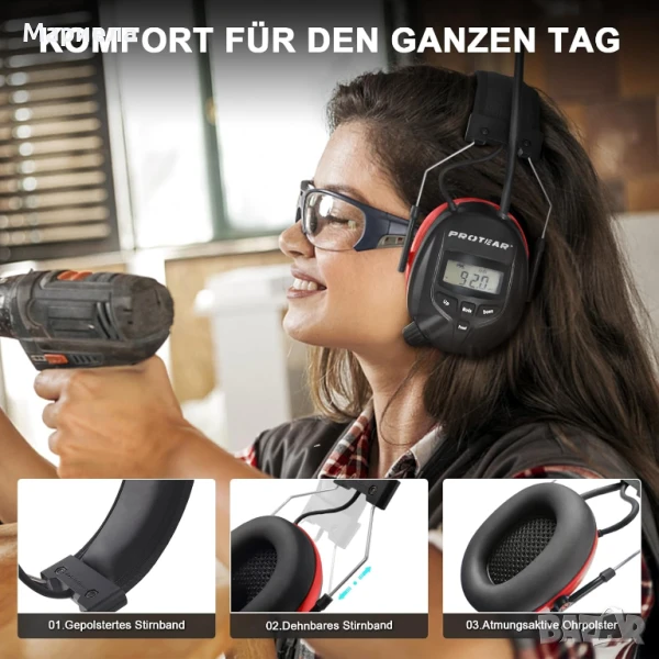 Акумулаторни антифони / Bluetooth, FM/AM цифрово радио и вграден микрофон, снимка 1