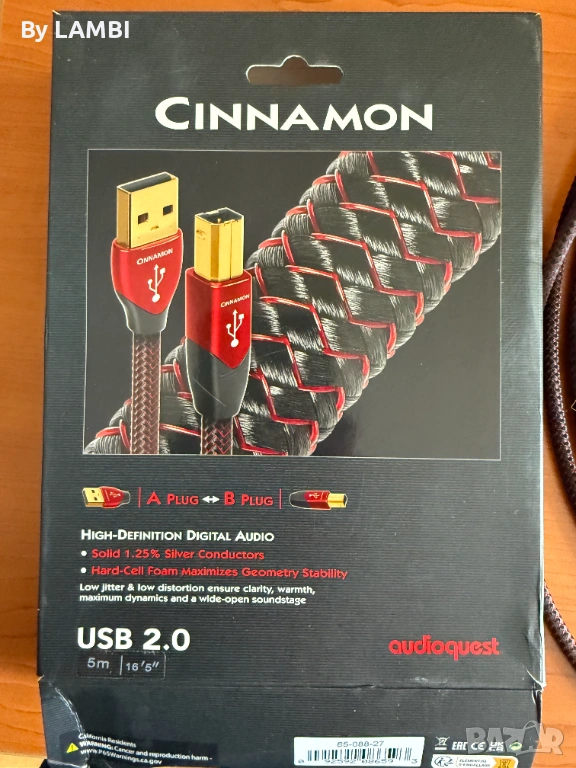 USB Audioquest Cinnamon 2.0 USB -5M., снимка 1