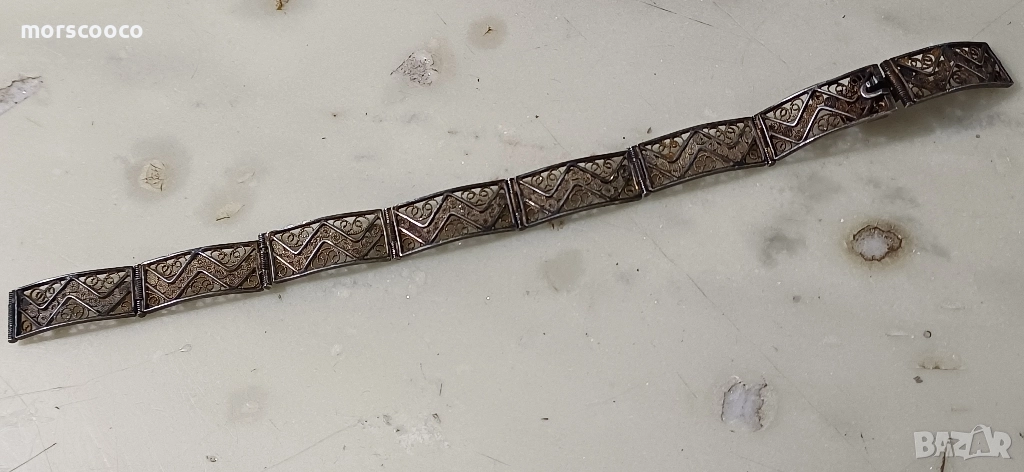 старинна сребърна гривна филигран - Au:800/1000 , снимка 1