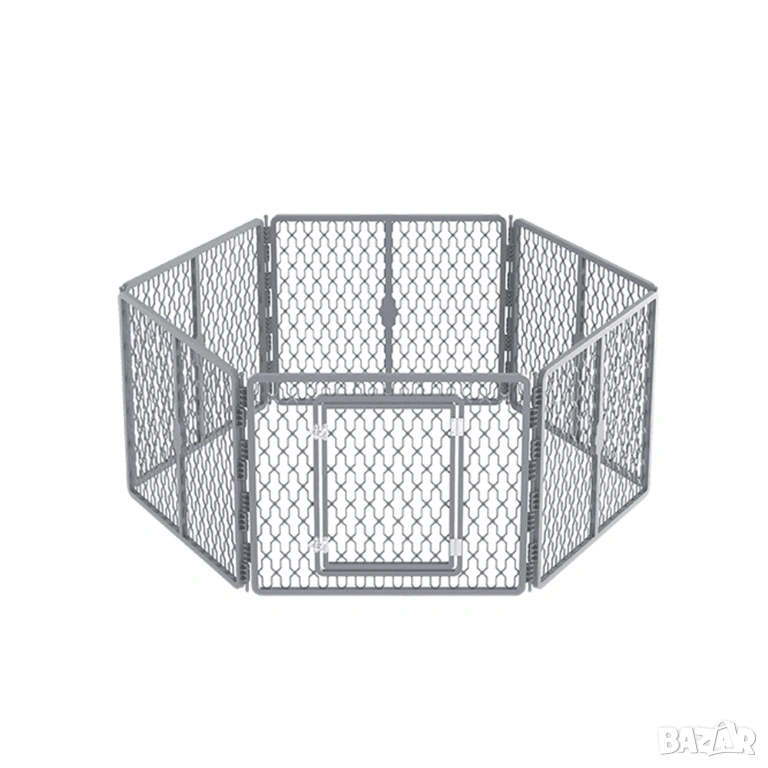 Пластмасово заграждение за куче / Голяма сгъваема клетка за куче, снимка 1