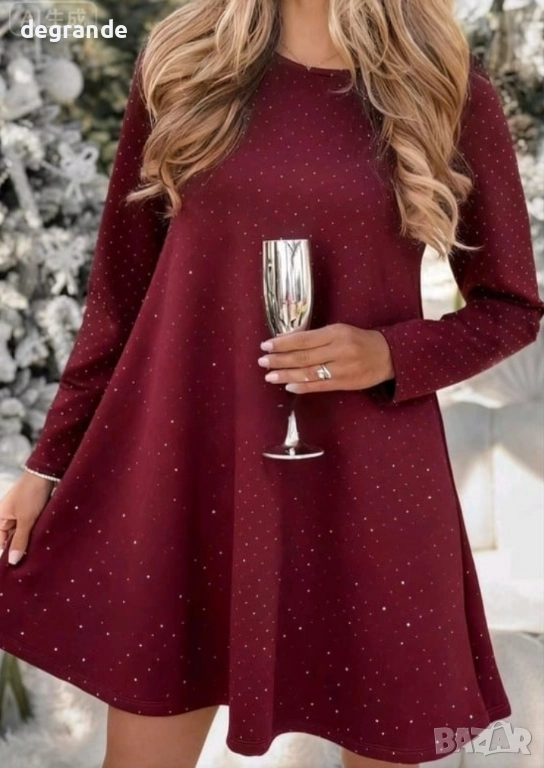 Официална рокля с блестящ елемент, снимка 1