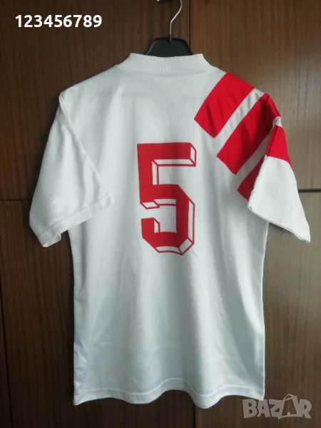 България 1992-1993 Петър Хубчев #5 Adidas мачова оригинална футболна тениска фланелка , снимка 1