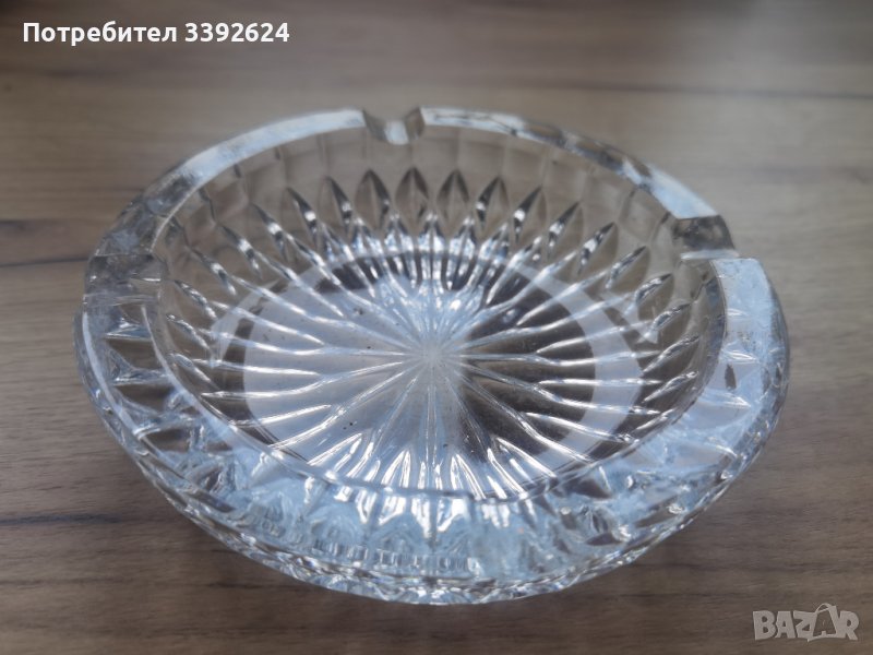 Кристален масивен пепелник, снимка 1