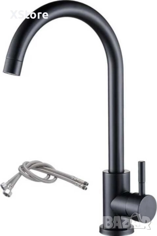 Кухненски въртящ се черен смесител, снимка 8 - Смесители - 52588558