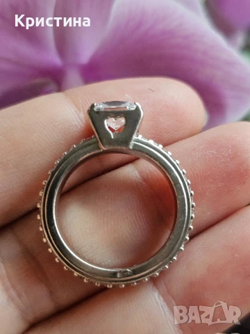 Нов сребърен пръстен с циркони, снимка 4 - Пръстени - 51139283