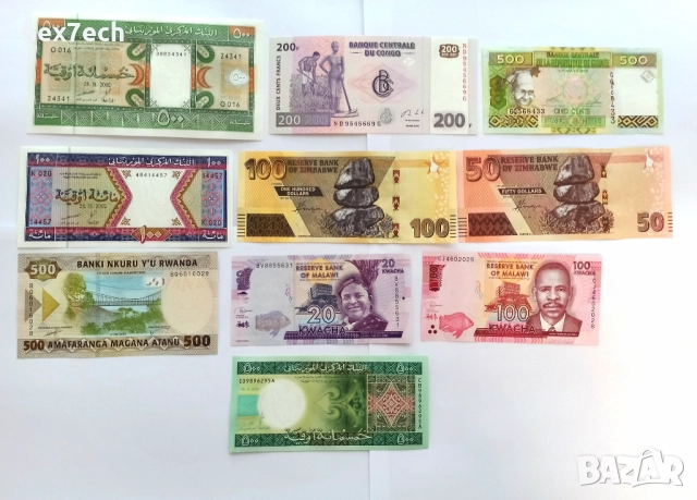 ❤️ ⭐ Лот банкноти Африка 10 броя UNC нови ⭐ ❤️