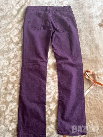 Лилави памучни дамски панталони, снимка 2 - Панталони - 50045725