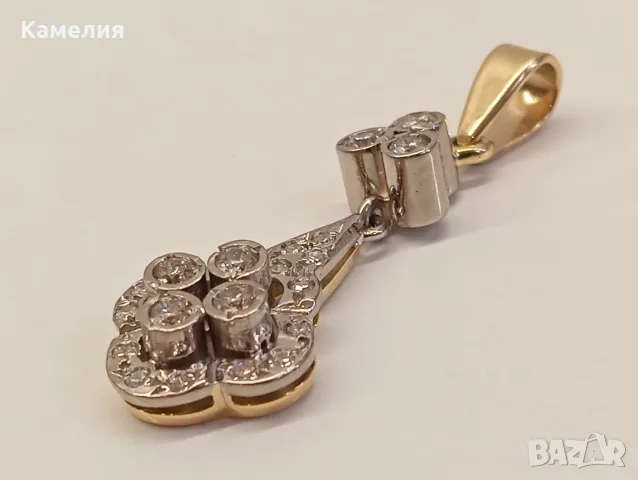 Руско злато. Висулка с брилианти , снимка 6 - Колиета, медальони, синджири - 56242979